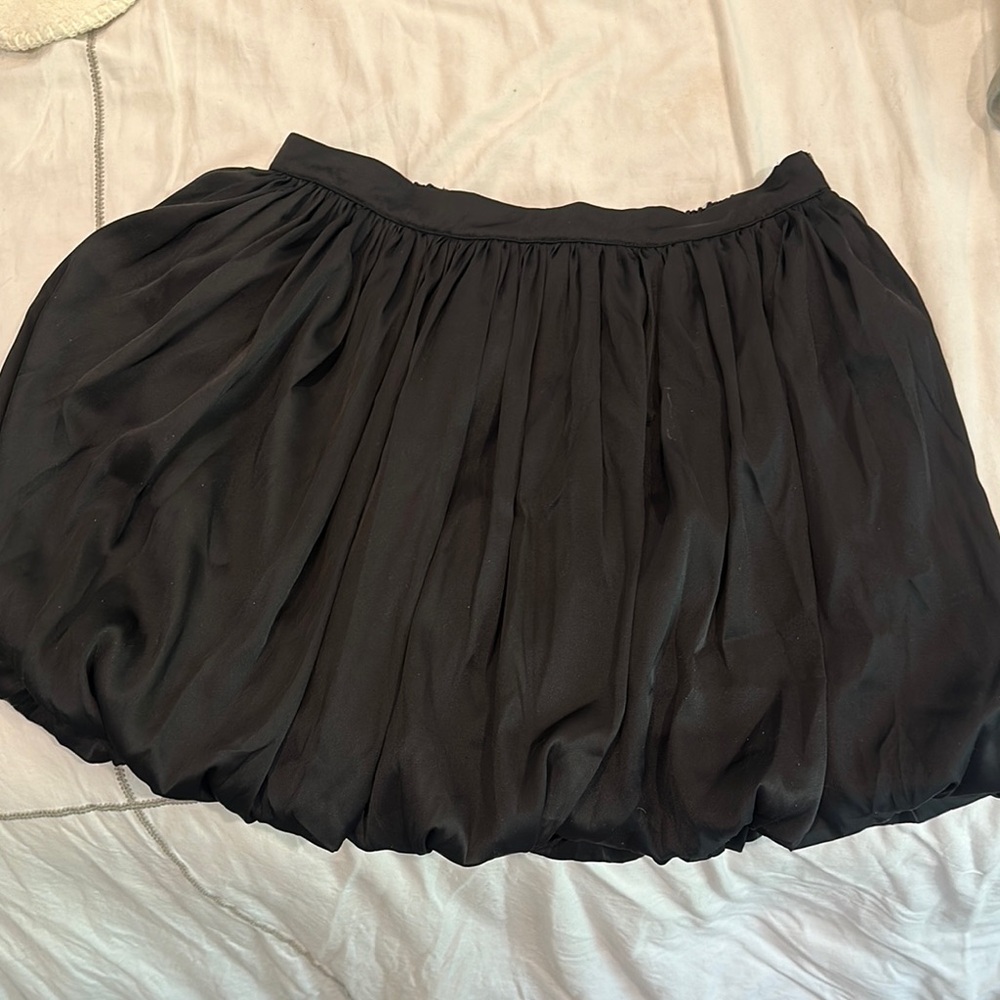 Black Bubble Mini Skirt Ruched Casual